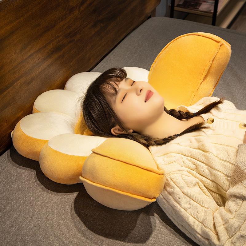 Coussin de taille en forme d'animal et de fleur de dessin animé, coussin de chaise de bureau, coussin de protection de la taille, coussin de lit, canapé, dossier de lecture, coussin de taille