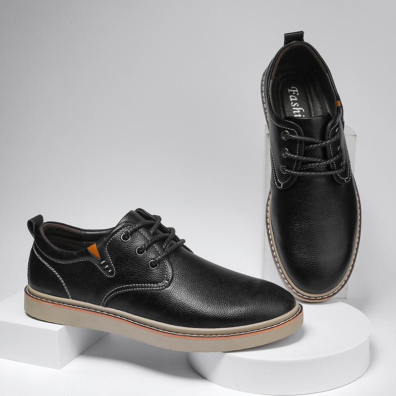 

Мужская повседневная кожаная обувь ручной работы на плоской подошве 39 чёрный