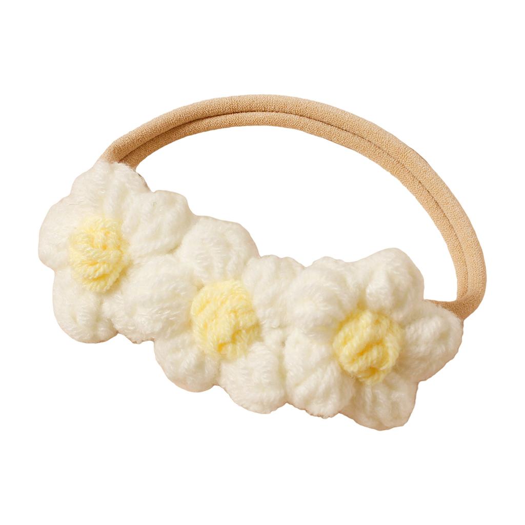 Infant Knitted Flower Charm Headband for 100 Day Photography Soft and Safe Breathable Baby Headdress Photoshoots Props