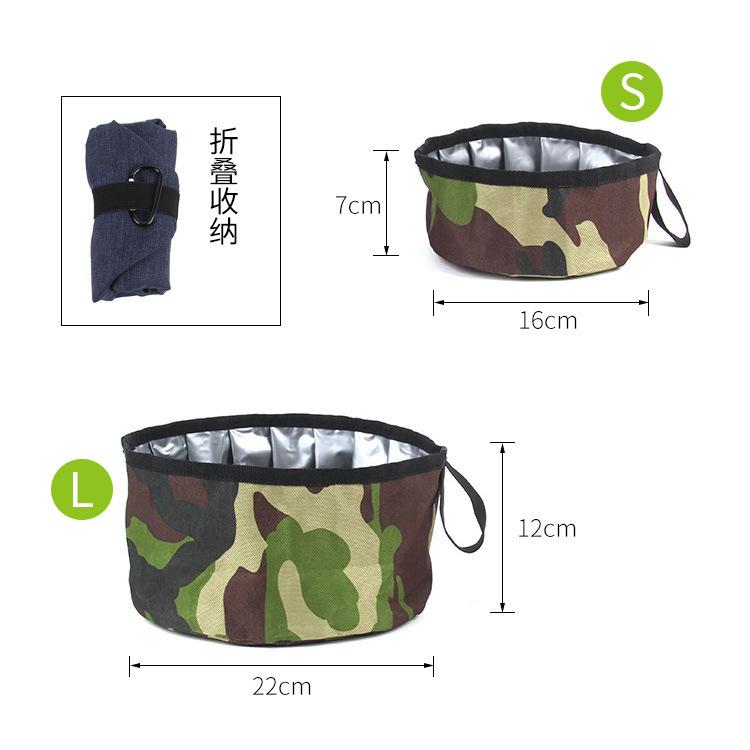 Oxford Cloth Outdoor Dog Food Bowl Portable Folding Food Basin Pet Going Out Drinking Bowl Large Capacity Travel Dog Bowl