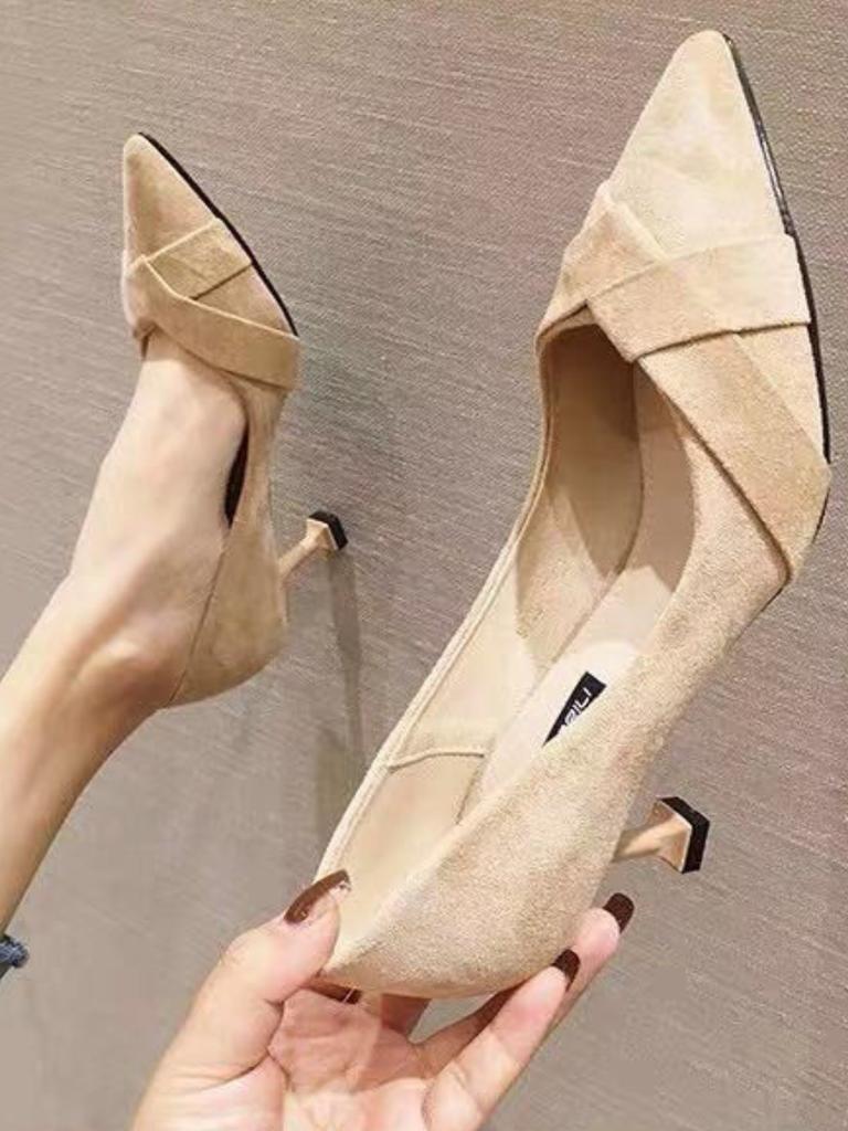 Pumps für Damen mit spitzer Zehenpartie, Büro mit mittleren Absätzen, Schuhe für Damen, Trend 2025, im Angebot, Sonderaktion, Großhandel, hochwertige Schuhe