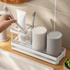Stainless Steel Toothbrush Freestanding Bathroom Organizer for Toothpaste Products Rust-Resistant Toothbrush Toothpaste Holder