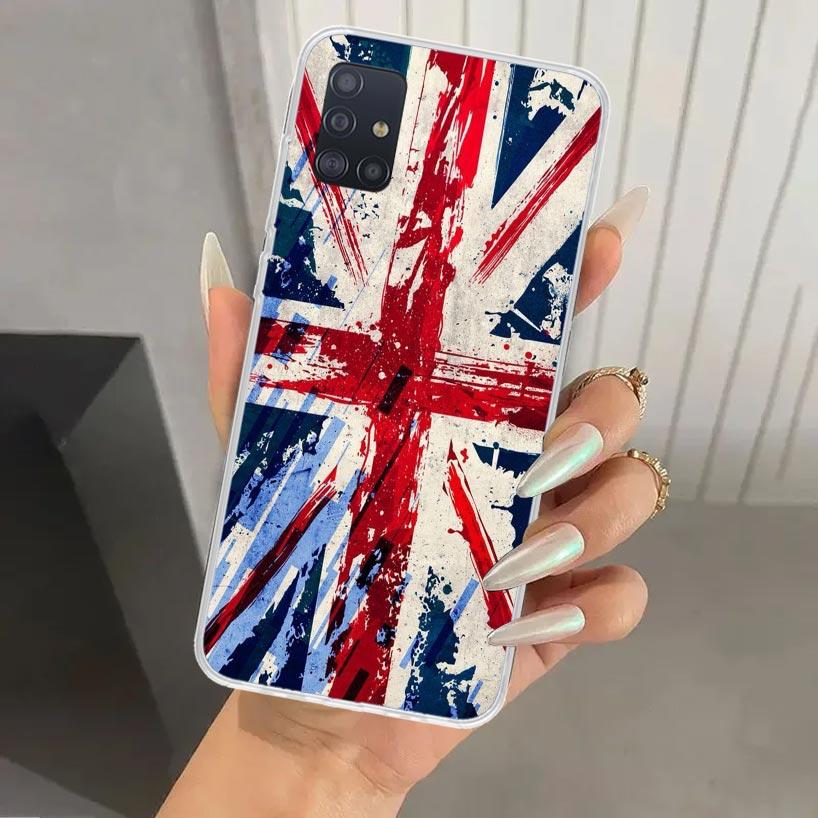 Union Jack England UK Flag Phone Case for Samsung Galaxy A52 A32 A22 A12 A02S A50S A30S A10S Note 20 Ultra 10 Plus S10 A31 A20 A