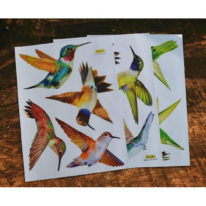 Anti-Collision Window Clings Bird Alert Collision Decals To Prevent Bird Strikes On Window Glass - Set of 12 Hummingbirds