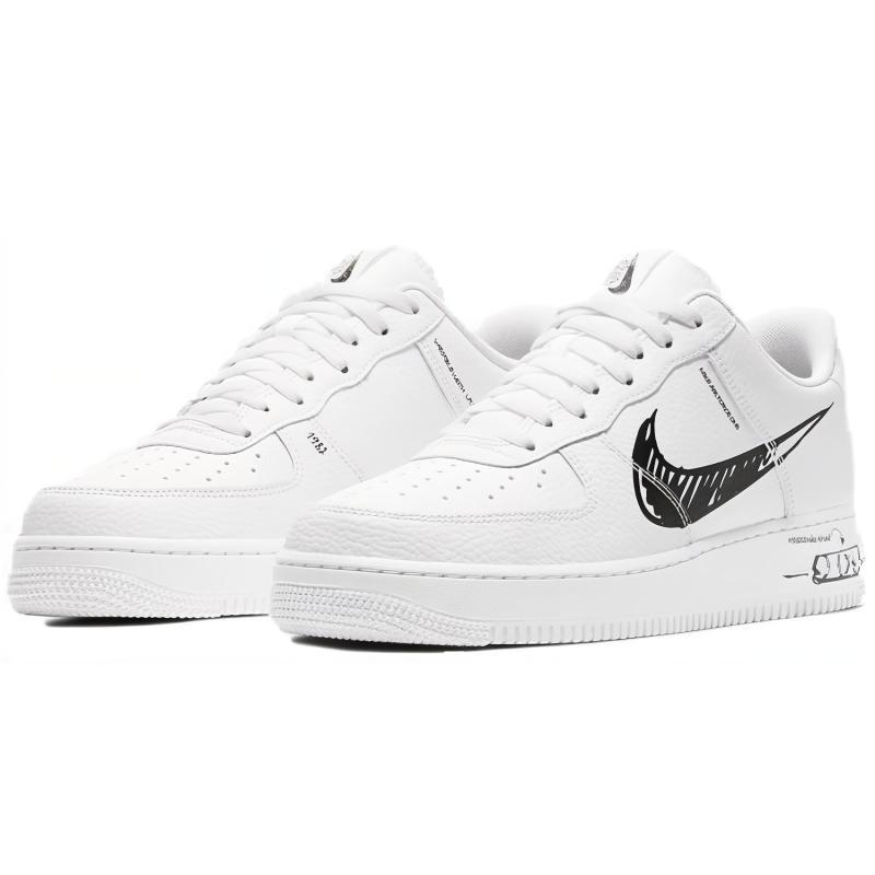 Nike Air Force 1 Low Sketch White Black Sneakers CW7581-101