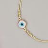 Bohemian Evil Eyes Glass Bead Bracelet Gold Accented Adjustable Cord Wristchain Jewelry For Everyday Wear