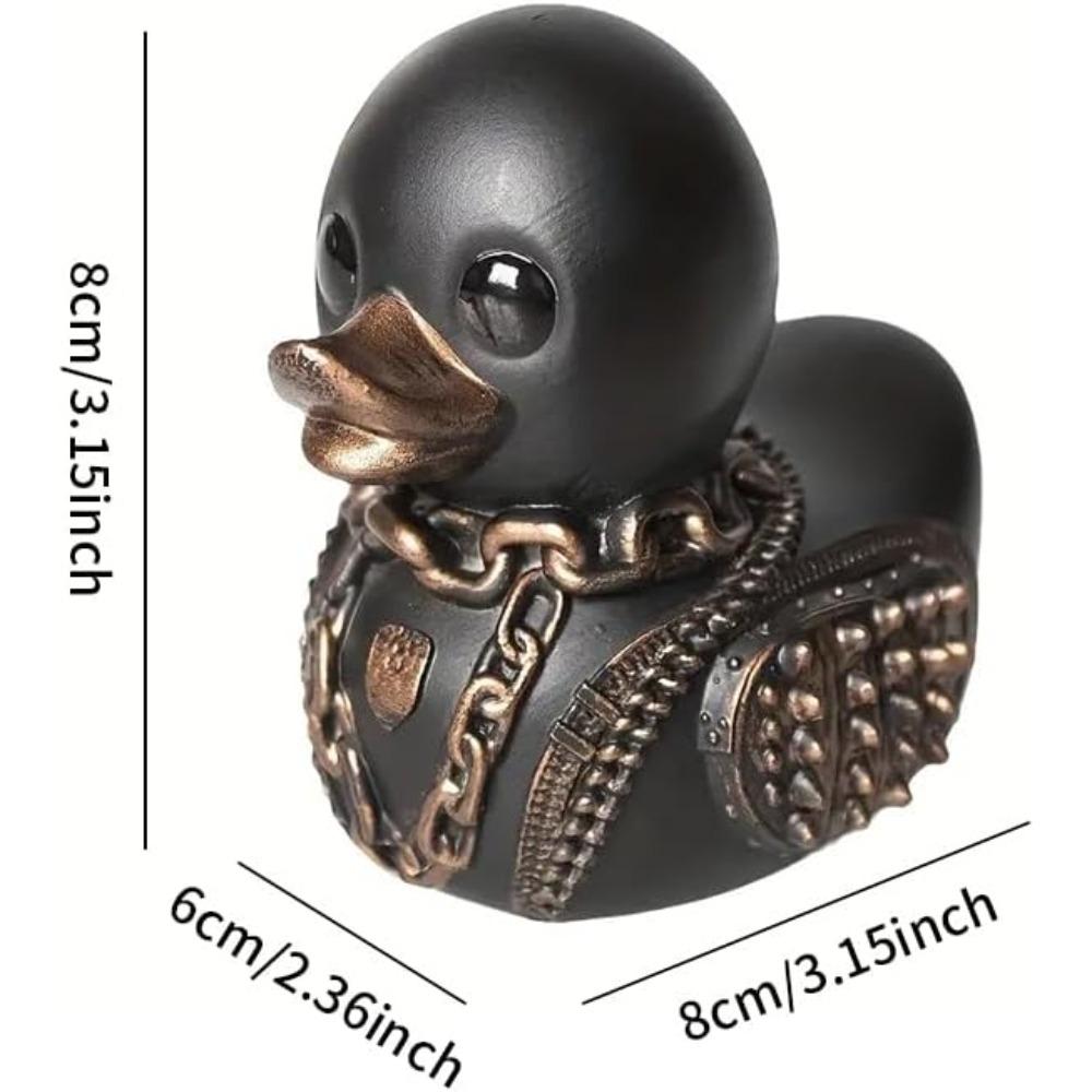 1 pz Anatra a Tema Gothic Punk Rock, Statuetta a Forma di Anatra, Ornamento per Auto Leggero in Resina Fatto a Mano, Regalo per Decorazione Casa Stanza - Stile 3