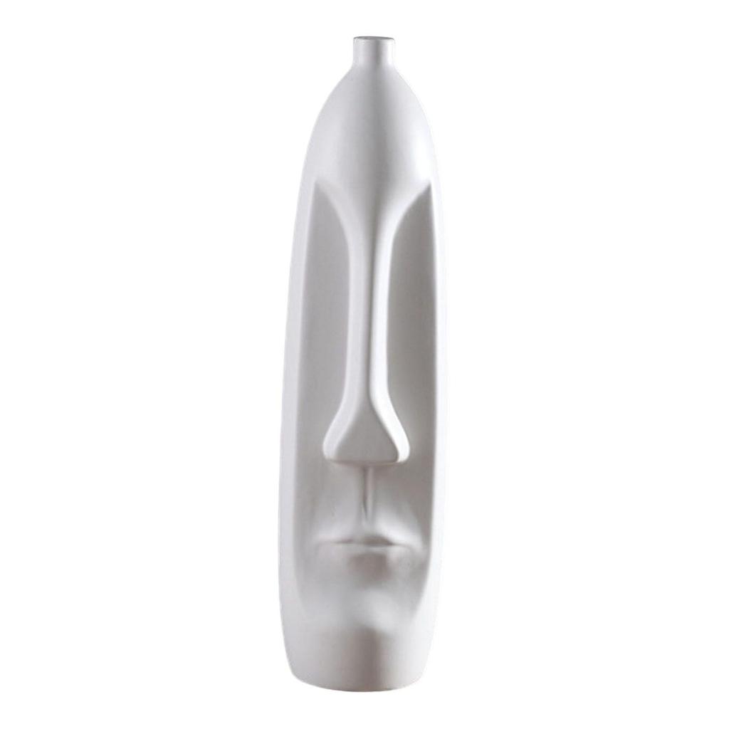 Elegant Human Face Flower Vase Modern Sculpture for Living Room Decor Style A