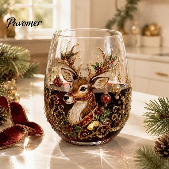 Bicchiere da Bere di Natale Creativo Trasparente con Motivo di Babbo Natale, Tazze da Tè Estetiche 3D Goffrate, Decorazione per la Casa delle Feste con Albero Ghirlanda Calzini