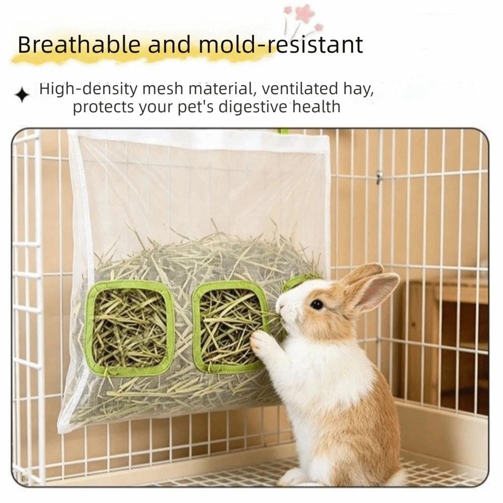 Large Capacity Hanging Hay Feeder Leak-Proof Pet Feeding Bag Hay Storage Bag Indoor