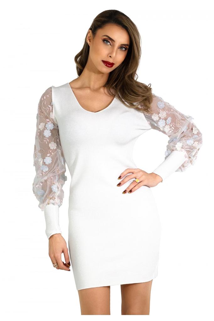 Buy Balloon sleeve sweater dress at 