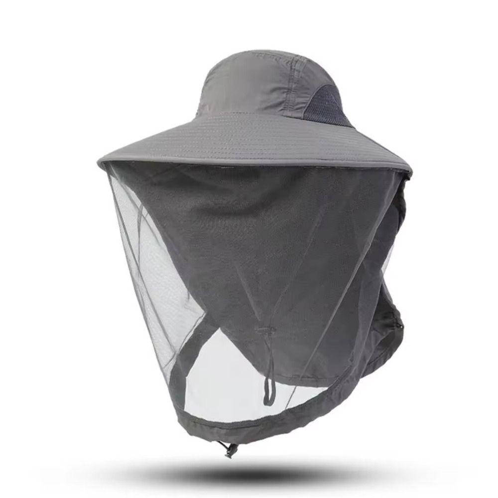 UPF50+ Bee Mosquito Hat Foldable Sun Protection Hat Breathable Net Cover Hat  Unisex