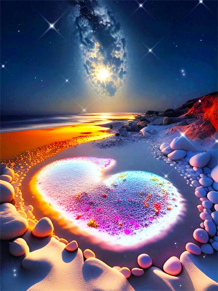5d Diamond Painting Full Drill Fantasy Night Seaside Embroidery Mosaic Stone Landscape Crystal Wall Art