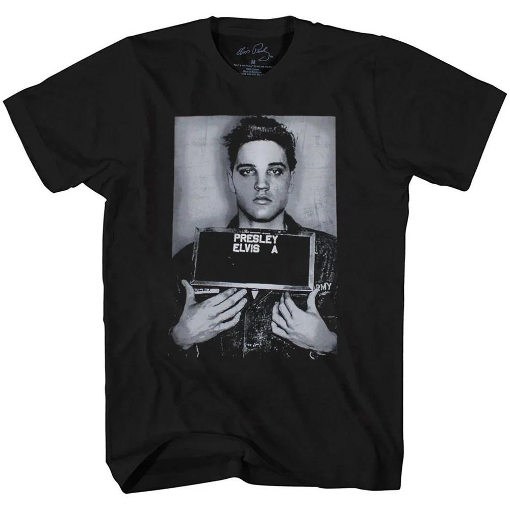 Elvis Presley Mug Shot Tshirt Elvis Army 1960 Discharge Photo M