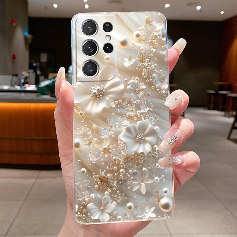 For Samsung S21 Ultra Case Clear Casing Fashion Butterfly Flower Soft TPU Silicone Cover For Samsung Galaxy S20 Ultra Phone Case