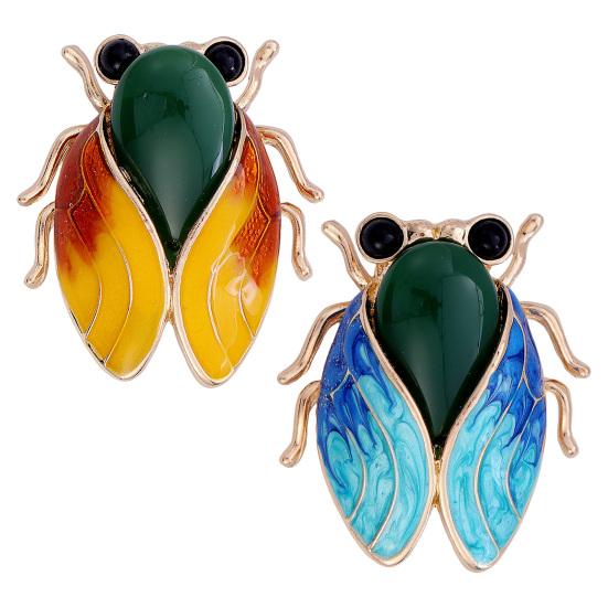 Broche Estilo Nacional, Alfinete de Lapela com Design de Cigana com Asas de Esmalte e Textura de Jade Sintético, Insígnia Cheongsam para Acessórios de Vestuário Chinês