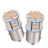 Autart 12V-24V S25 Single Bulb Super Bright LED Amber Pin