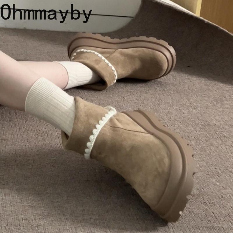 Winter Platform Thick Sole Women Ankle Boots Concise Outdoor Party Dress Shoes Modern Slim Short Botas Para Mujer