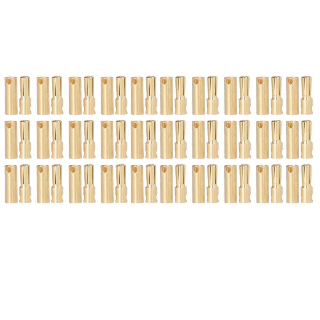 30 Sets Battery Connectors Gold Plated Brass Battery Power Connection Male Female Plug Kit