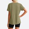 Womens  Knit Tops Casual V Neck Short Sleeve T Shirts Loose Blouses