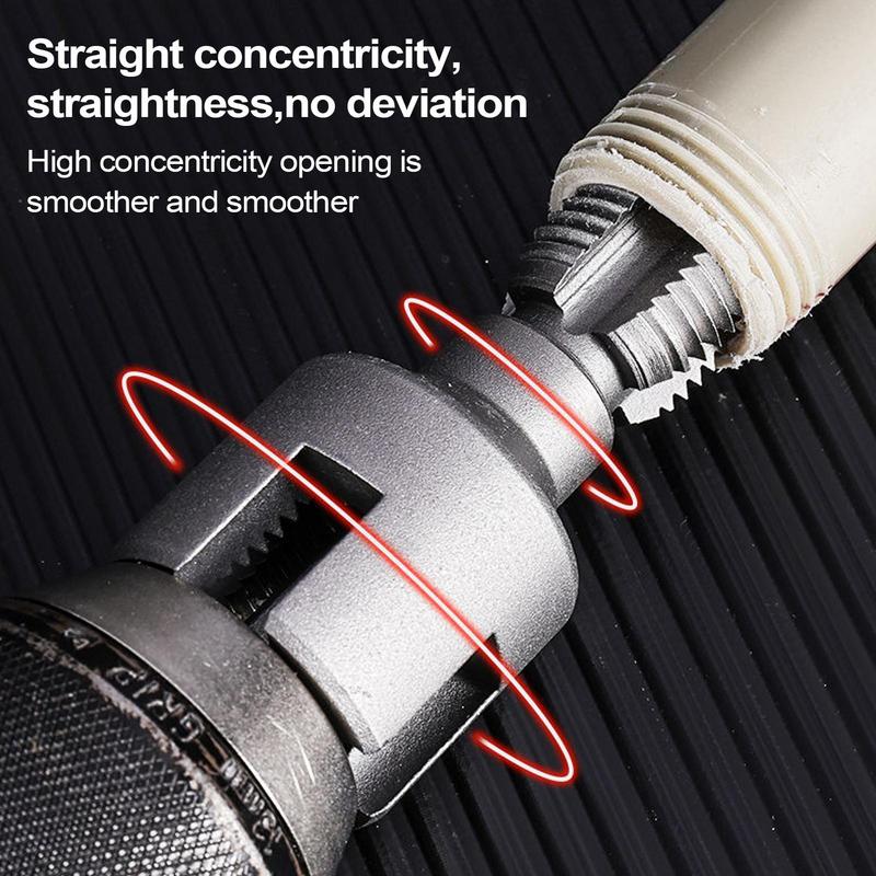 Electric Drill Compatible PVC Pipe Threader Kit PVC Pipe Threader with 2 Dies 1/2" 3/4"  PVC Thread Maker Tool Pipe Threader