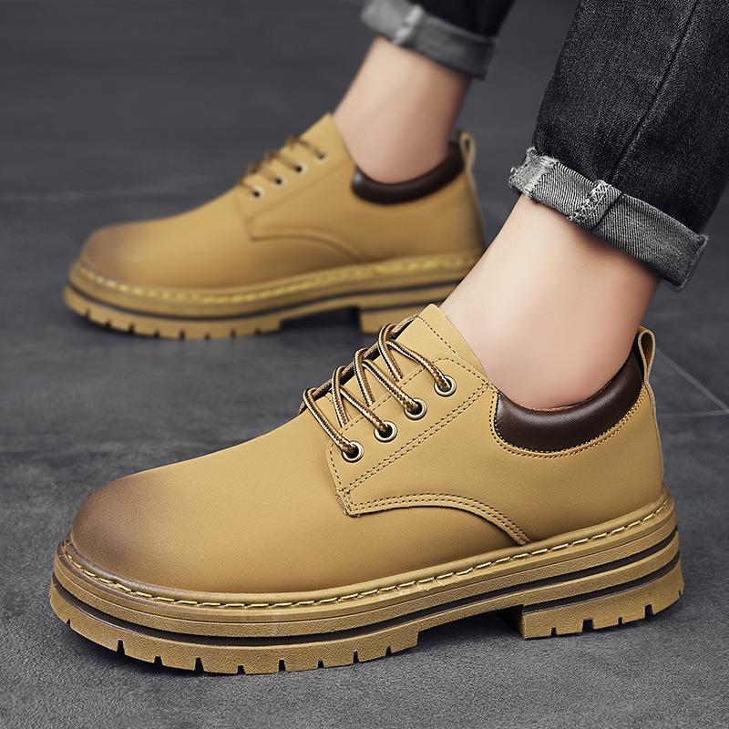 Four Seasons New British Outdoor Shoes Men's Single Shoes Casual Shoes Big Head Leather Shoes