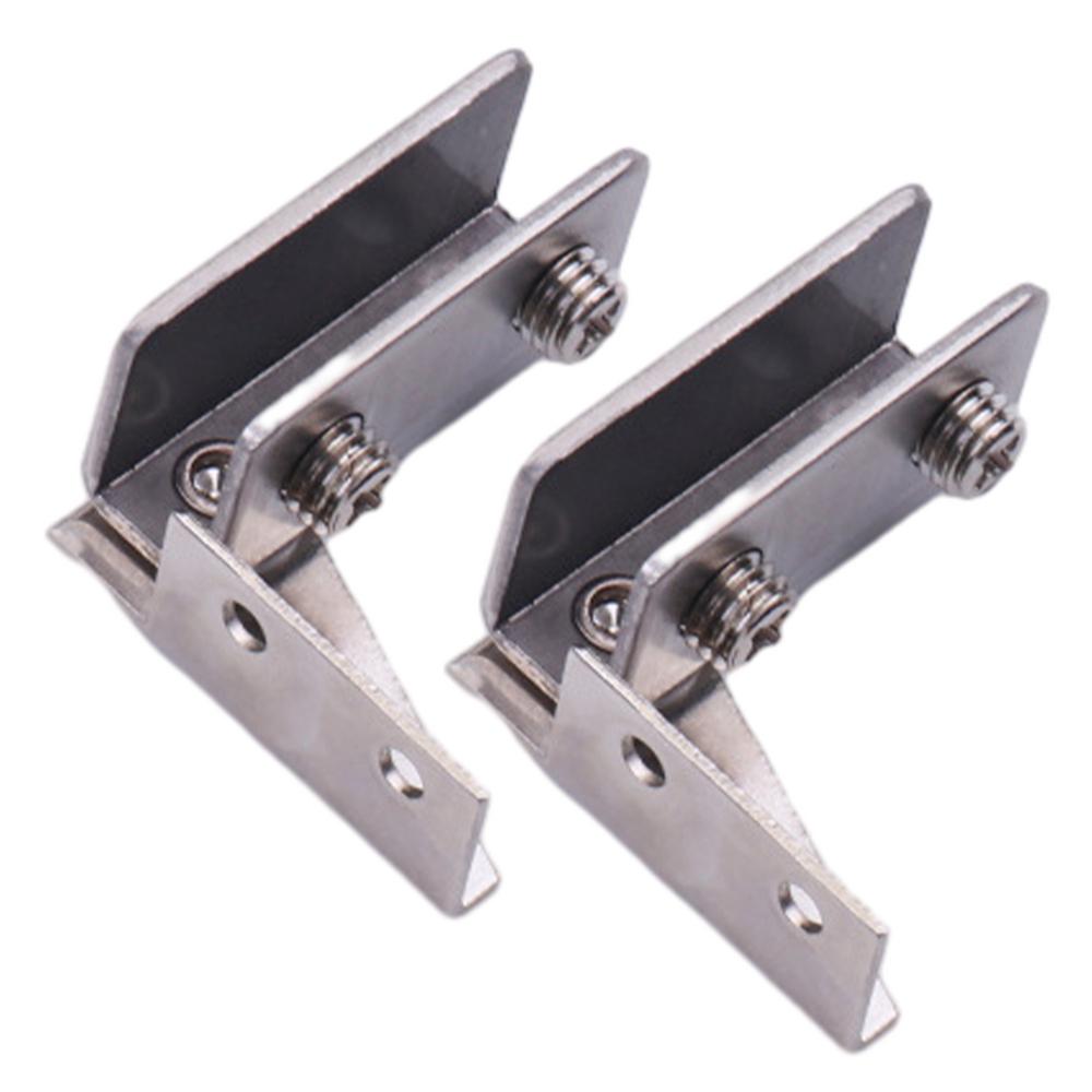 

2 шт. Неперфорированная петля для стеклянной двери, Петля для стеклянного шкафа-витрины, Боковой монтаж, Нержавеющая сталь, Мебельная фурнитура серебряный