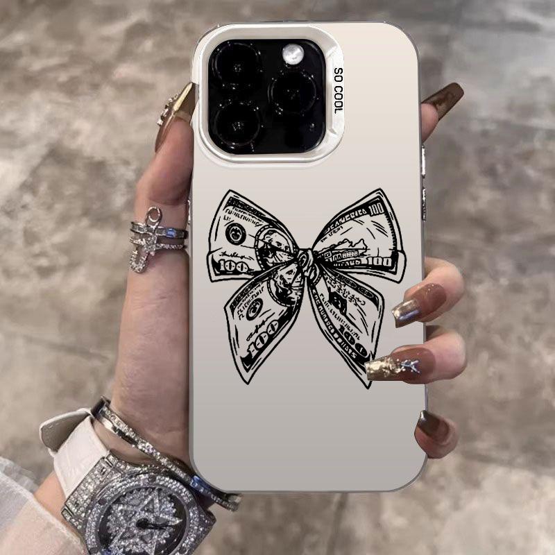 Aesthetic Wealth Bowknot Phone Case For iPhone 17 Air 16 15 13 12 11 Pro Max Pro Plus Anti-Scratch Protective Funda Cover