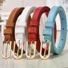 1Pc 105CM 7 Candy Colors Womens PU Leather Belt Skinny Thin Dress Belt Waist Belt Waistband Skirt Jeans Waist Accessories