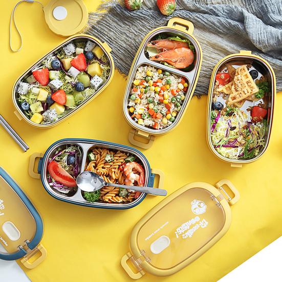 Κουτί μεσημεριανού γεύματος που θερμαίνεται σε φούρνο μικροκυμάτων Σχολικό κουτί μεσημεριανού γεύματος πολλαπλών στρώσεων από ανοξείδωτο χάλυβα μεγάλης χωρητικότητας