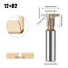 1/2in 12mm Shank Carbon Crystal Plate Arc-Integrated Cutting Router Bit, T-shaped Slotting Cutter, Woodworking Tools