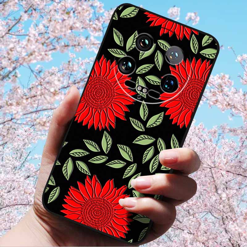 For Xiaomi 14 Ultra 5G 6.73" 14 Pro Cases Fashion 3D Retro Embossed Relief Soft TPU Siliocn Back Cover for Xiaomi 14 Capa Mi 14