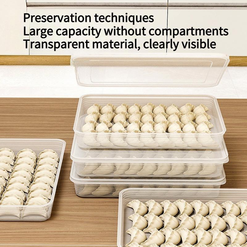 1PC dumpling storage box, frozen dumpling box for refrigerator, food grade dumplings, special tray for quick-frozen dumplings, fresh-keeping box.