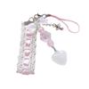 Trendy Lace Ribbon Key Rings Pendant Heart Pendant Key Chains Beaded Accessories