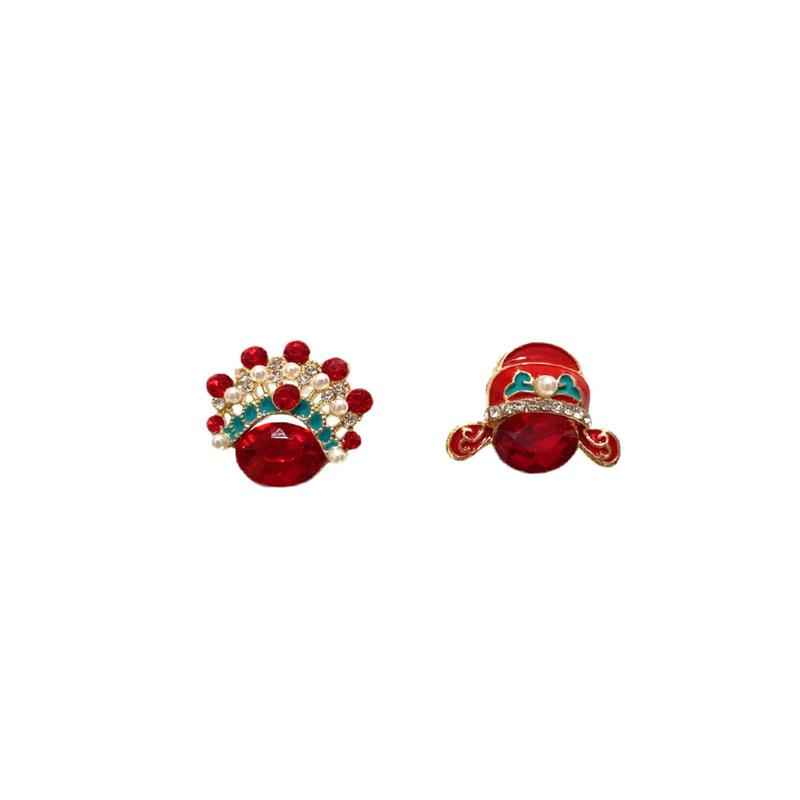 Feng Dao Ma Dan Facebook Guochao Earrings Women's Red Earrings New High-end Pearl New Year Earrings