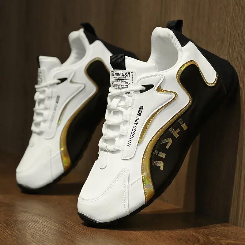 

Fashion Men s Sneakers Leather Casual Sports Shoes for Men Lightweight Non-slip Shoes Outdoor Breathable Men Running Shoes 39