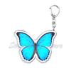 Beautiful Lavender Flower Monarch Butterfly Keychains Ring for Accessories Bag Butterflies Pendant Key Chain Jewelry Fans Gifts