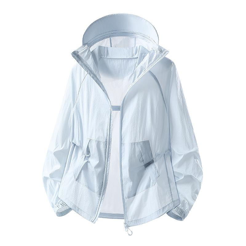 Ice silk sunscreen for men and women 11 summer new UV protection large brim thin breathable cardigan jacket sunscreen clothing