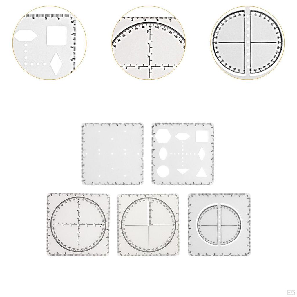 Geometric Drawing Stencil Ruler Measuring Template Mathematics Made of PVC