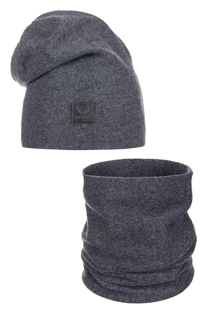 Czapka z kominem beniamina - black