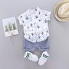 Baby Jungen Kurzarm Hemd  Kurze Hosen Set Gentleman Suit  T-Shirt Shorts Outfit