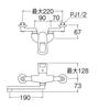 SANEI Single Mixer Tap for Kitchen Use with Water Saving Core JIS Standard Pipe Length 190mm Wall Mounted Faucet Kitchen Faucet K1712