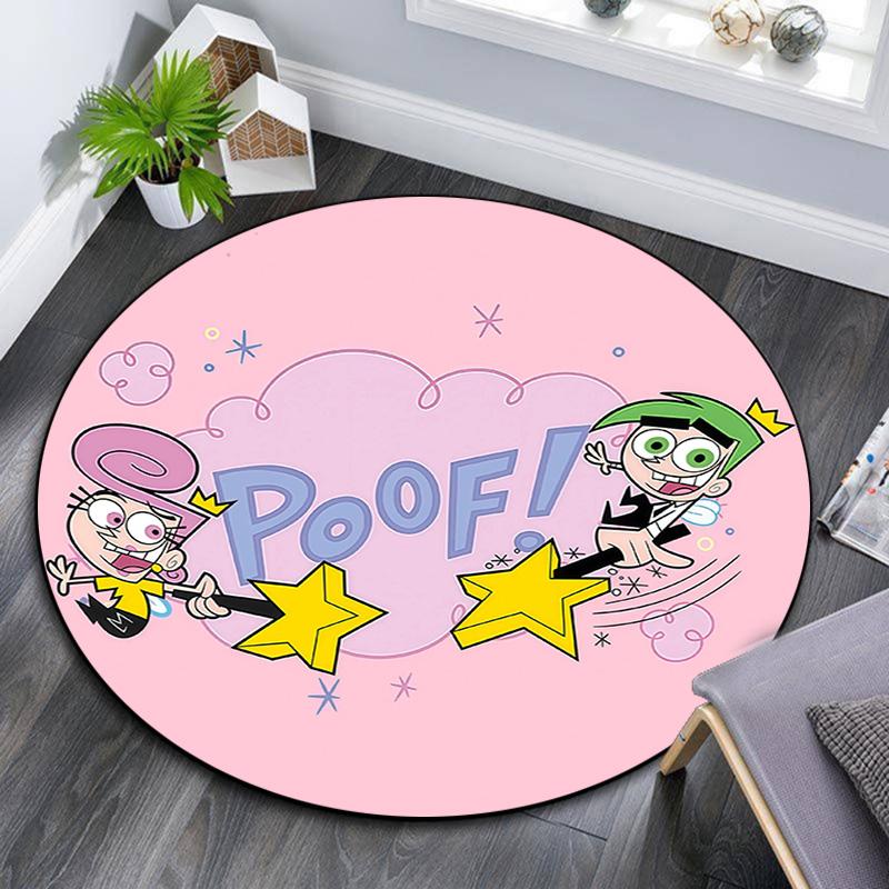 The Fairly OddParents2 Round Area Rug,Carpet Rug for Living Room Bedroom Sofa Playroom Decor,Non-slip Floor Mat