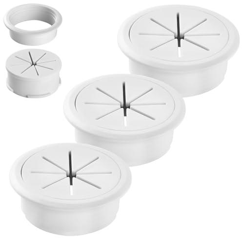 2 inch 50mm white desktop cable hole cover 3 pcs ABS plastic table threading hole cover