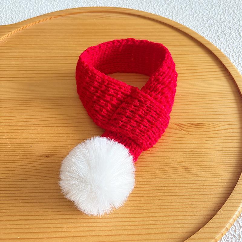 Pet  Year Scarf Warm Knitted Neckerchief Pet Cat And Dog Red Scarf Pet  Year Celebration Decoration Accessories Supplies S