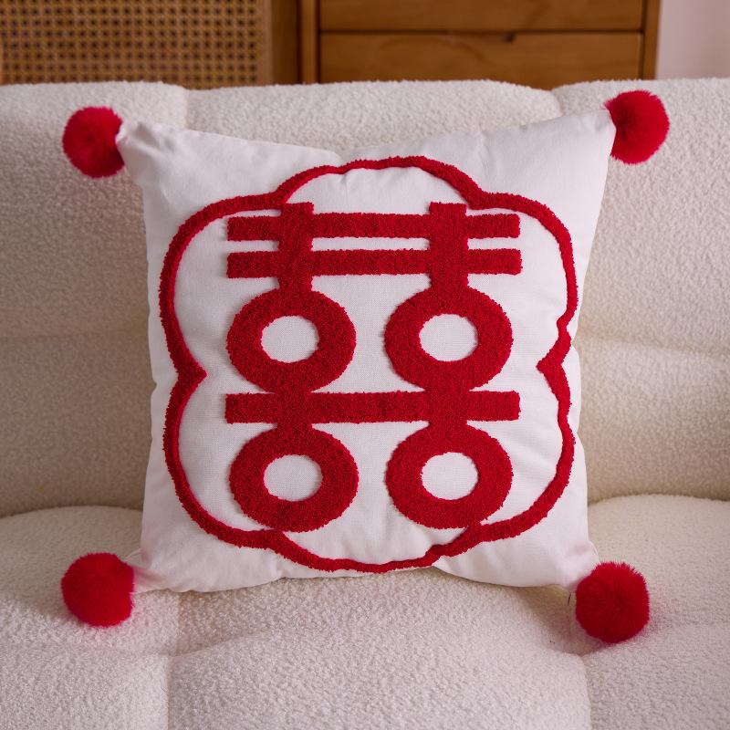 Embroidered Towel Cushion Pillow, Dropshipping, Ins-style Sofa Pillow, Home Bedside Cushion