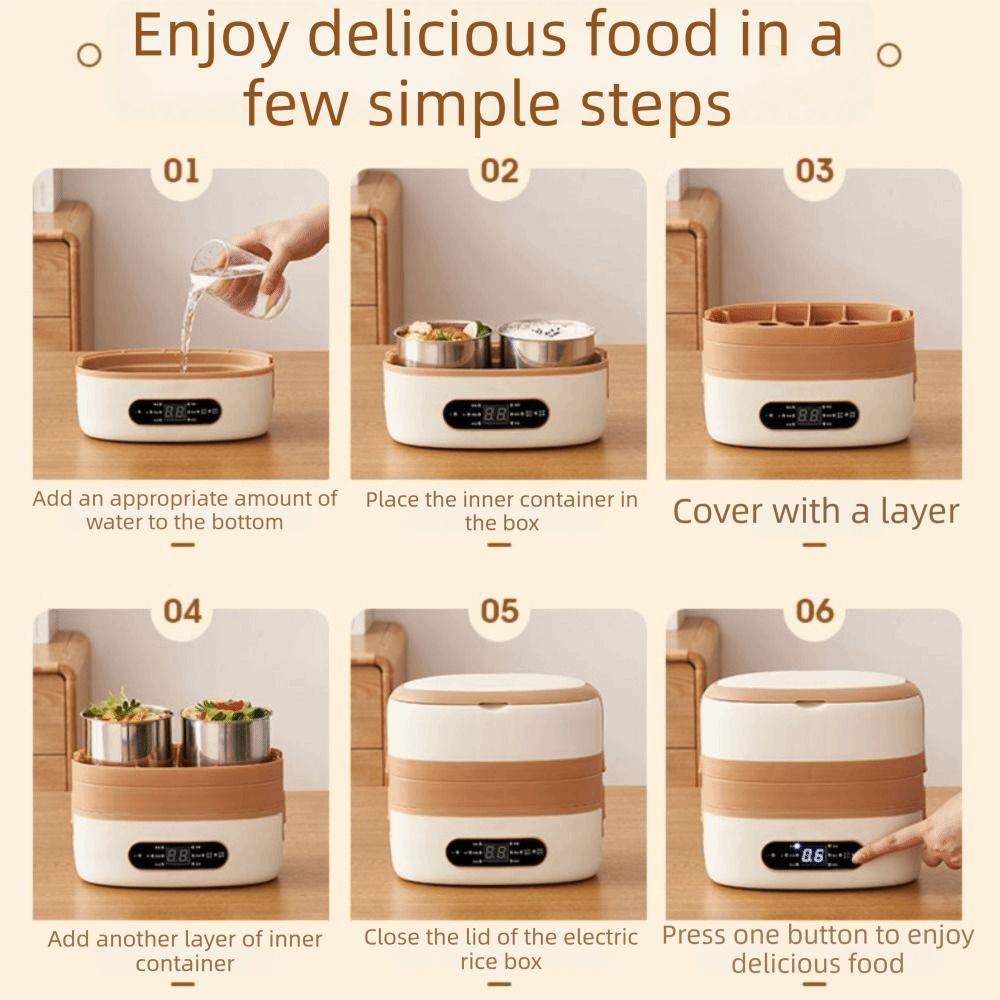 Rechargeable Food Warmer Heating Function Electric Heated Lunch Box Hot Meal Container  Work