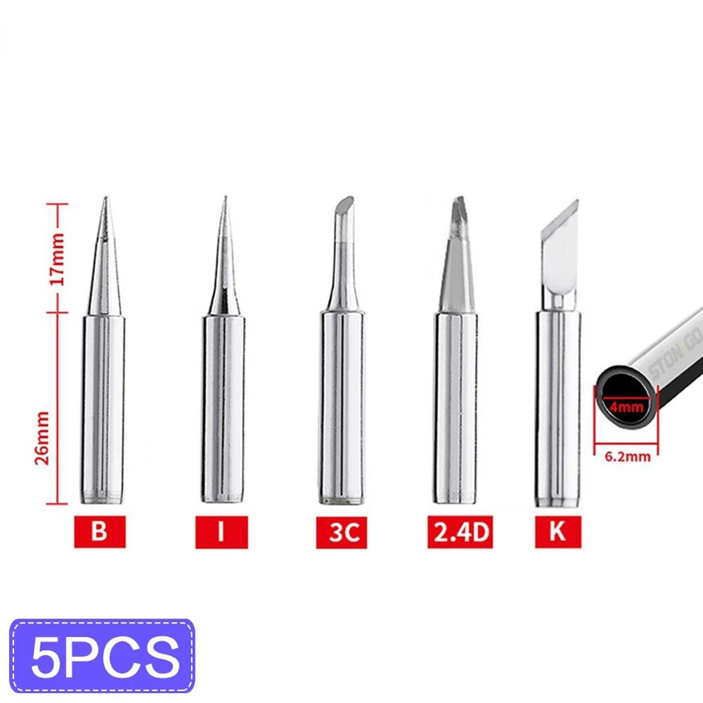 STONEGO Soldering Iron Tips Set 5/10 Pcs DIY Electric Soldering Iron Replacement Tip Repair Tool Accessories