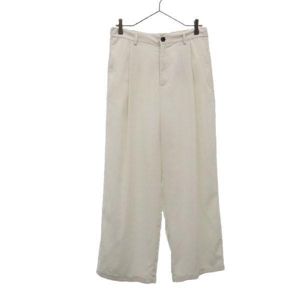 Kappa Logo Embroidery Wide Pants L Ivory Women Used