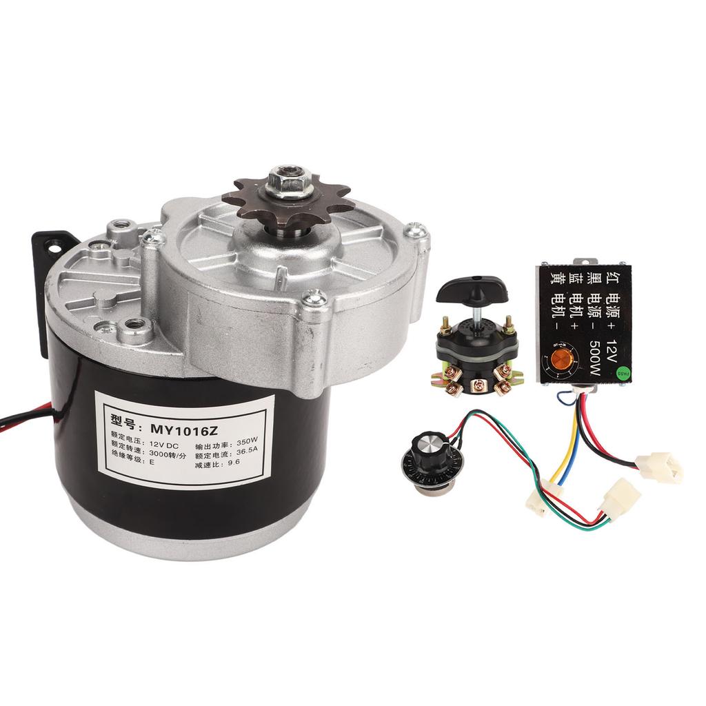 12V 350W Gear Reduction Electric Motor With Controller Inverted Switch 12V 500W Speed Control Knob